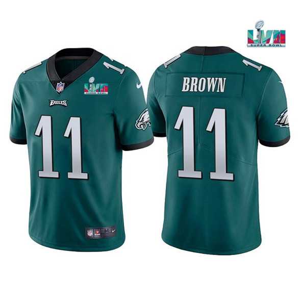 Men & Women & Youth Philadelphia Eagles #11 A. J. Brown Green Super Bowl LVII Patch Vapor Untouchable Limited Stitched Jersey->philadelphia eagles->NFL Jersey